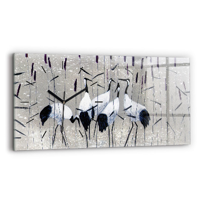 Ceas perete din sticlă orizontale Macarale în stuf