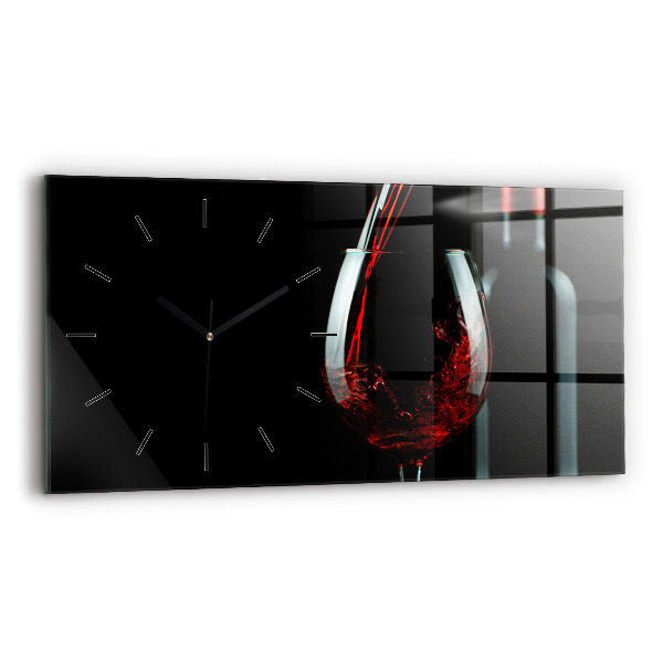 Ceas orizontale de perete din sticlă O sticla de vin