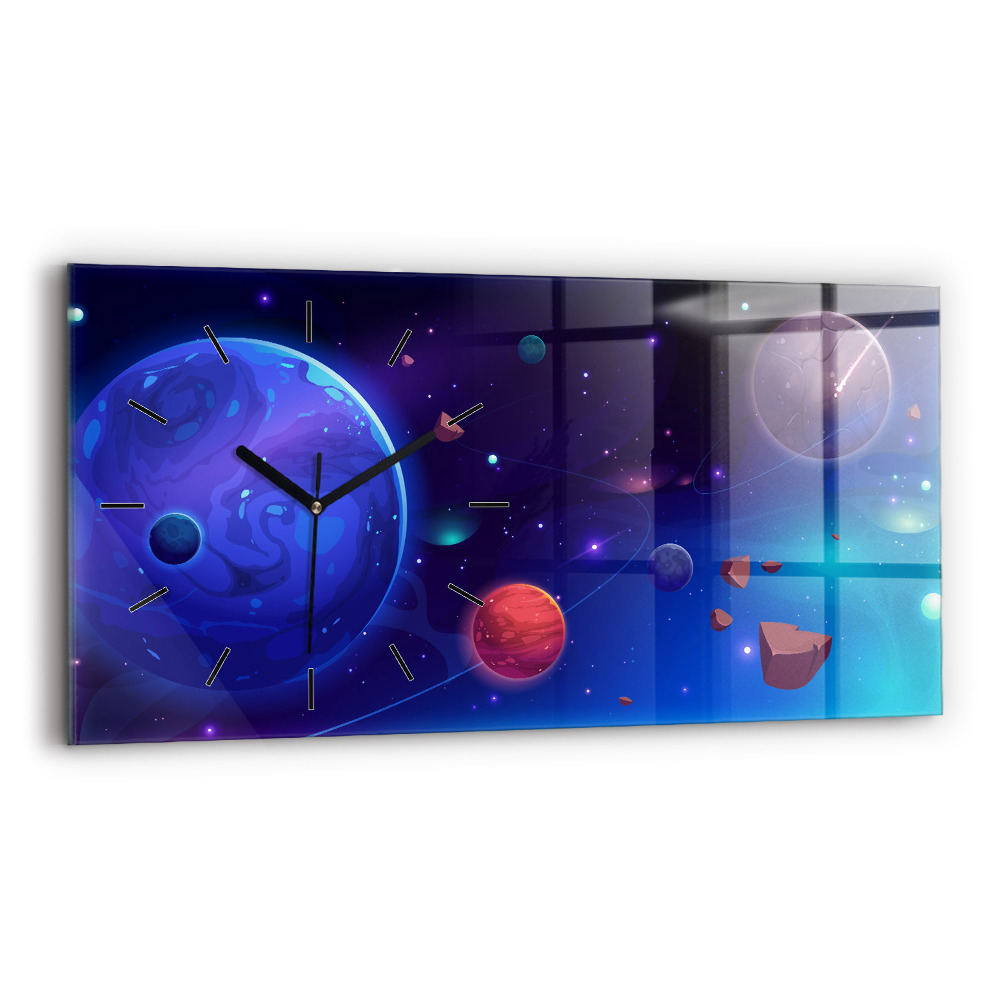 Ceas din sticlă orizontale Planete galaxie