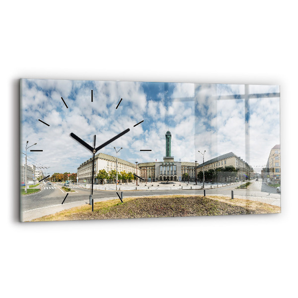 Ceas de sticlă pe perete orizontale Panorama orasului Ostrava