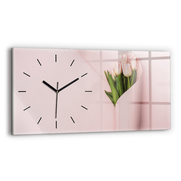Ceas din sticlă orizontale Buchet de flori