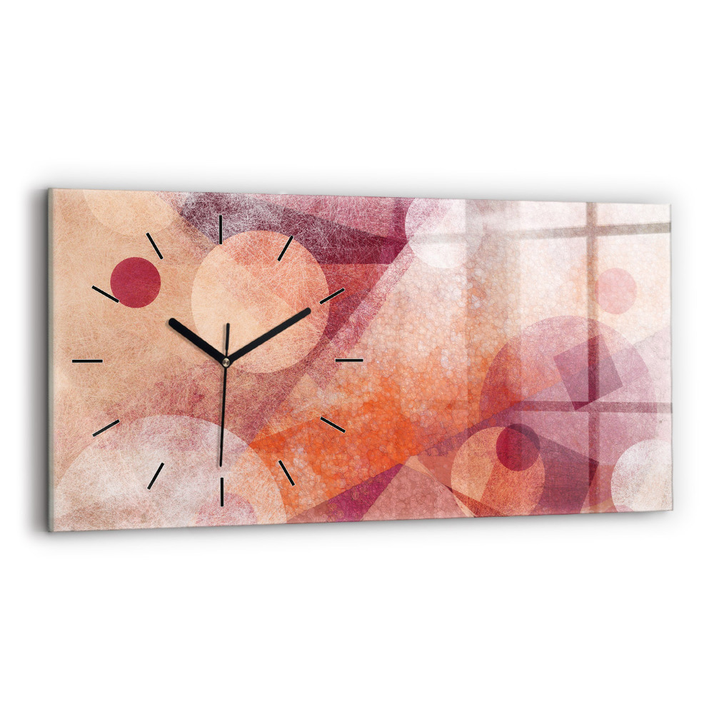 Ceas perete din sticlă orizontale Abstracția geometrică