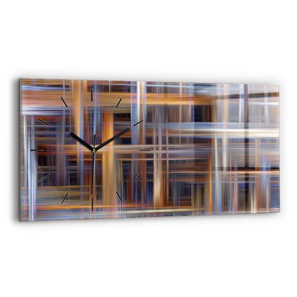 Ceas de sticlă pe perete orizontale Geometrie abstractă