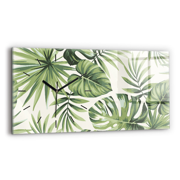 Ceas din sticlă orizontale Model tropical