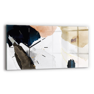 Ceas din sticlă orizontale Pete de abstracție