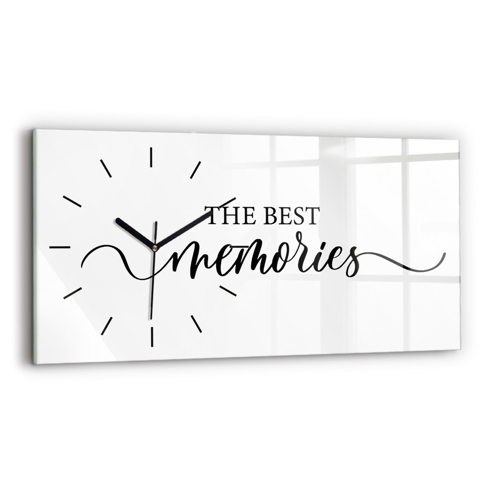 Ceas orizontale de perete din sticlă Inscripția amintirilor