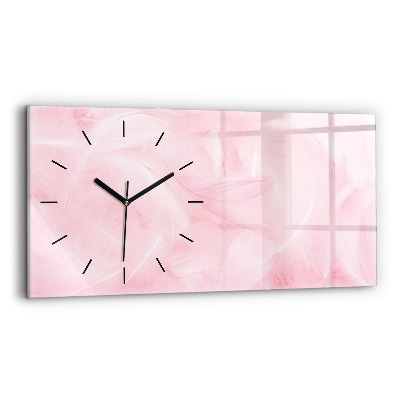 Ceas de sticlă pe perete orizontale Abstracția penelor