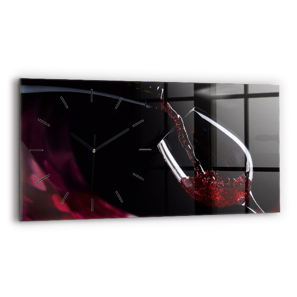 Ceas orizontale de perete din sticlă Vin