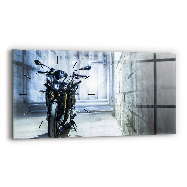 Ceas din sticlă orizontale Motocicletă pe alee