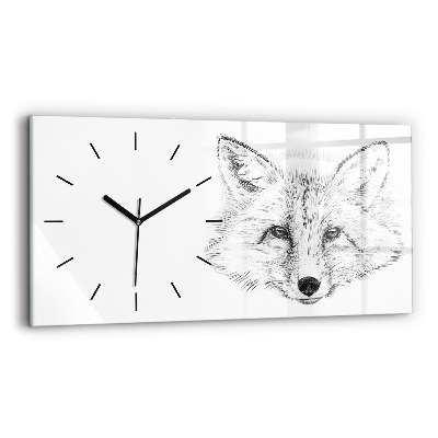 Ceas de sticlă pe perete orizontale Cap de vulpe de vector