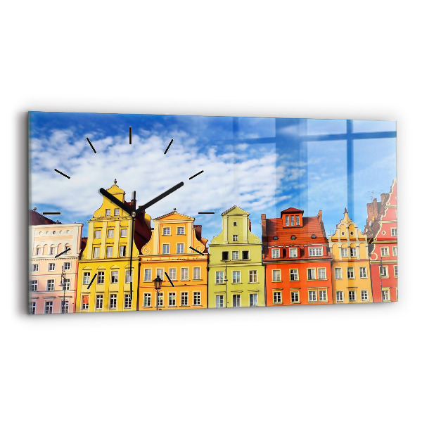 Ceas orizontale de perete din sticlă Wrocław - Orașul Vechi
