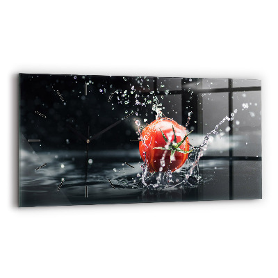 Ceas orizontale de perete din sticlă Roșie