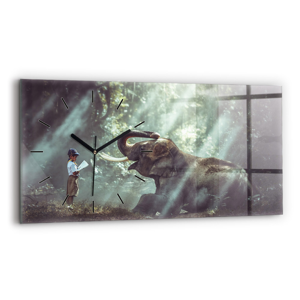 Ceas din sticlă orizontale Un băiat citește o carte