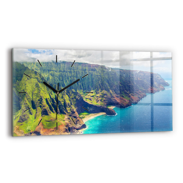 Ceas perete din sticlă orizontale Marea în Hawaii