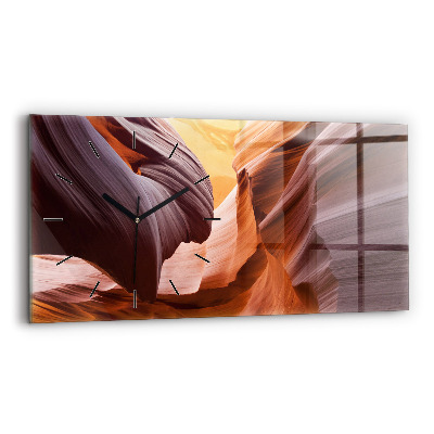 Ceas perete din sticlă orizontale Canionul Antilopei