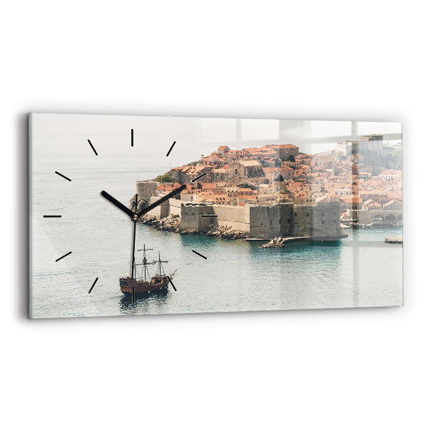 Ceas din sticlă orizontale Nava cu pânze în Dubrovnik
