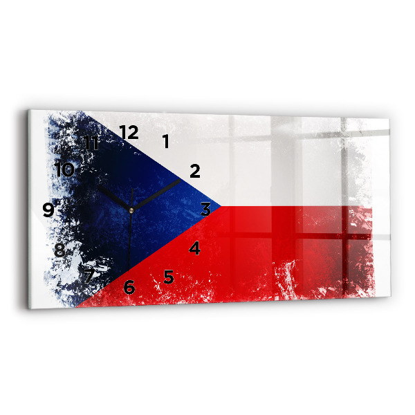 Ceas de sticlă pe perete orizontale steag ceh