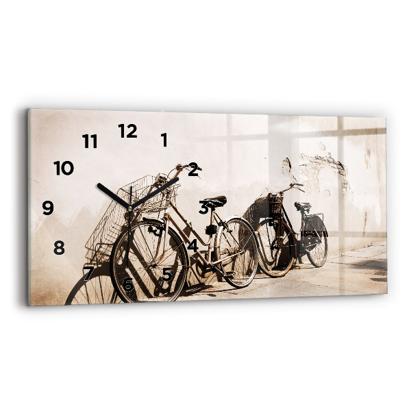 Ceas de sticlă pe perete orizontale bicicleta italiană