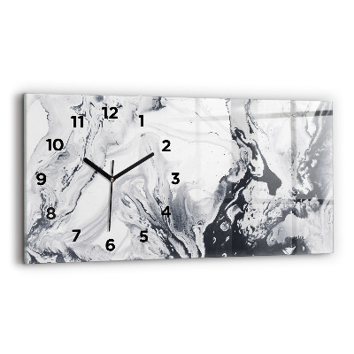 Ceas de sticlă pe perete orizontale Marmură cu cerneală abstractă