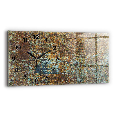Ceas din sticlă orizontale Textura metalică veche