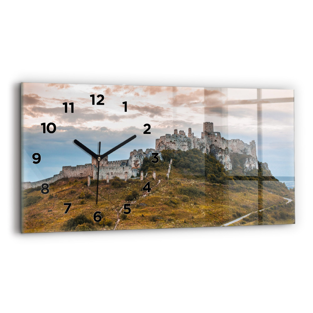 Ceas de sticlă pe perete orizontale Castelul Spiš din Slovacia