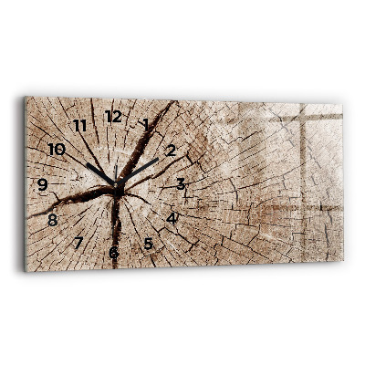 Ceas din sticlă orizontale ciot de lemn vechi