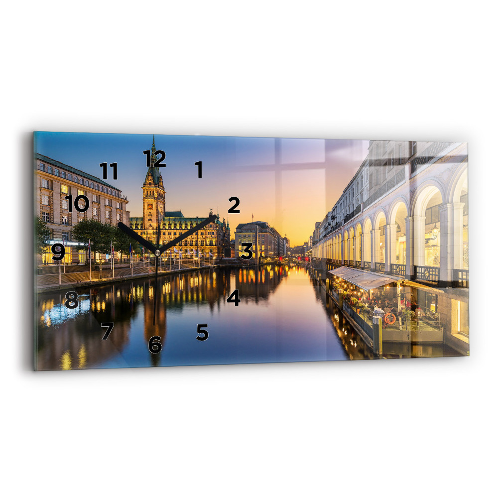 Ceas de sticlă pe perete orizontale Primăria Hamburg