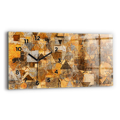 Ceas perete din sticlă orizontale Forme geometrice