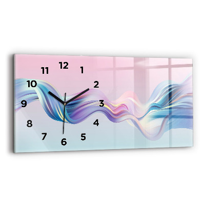 Ceas de sticlă pe perete orizontale Element de curgere a lichidului