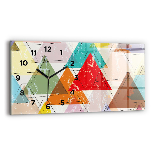 Ceas din sticlă orizontale Model geometric triunghiuri