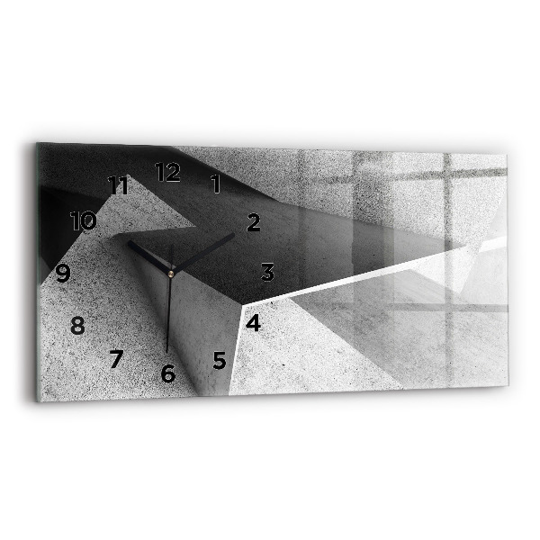 Ceas de sticlă pe perete orizontale Triunghiuri abstracte