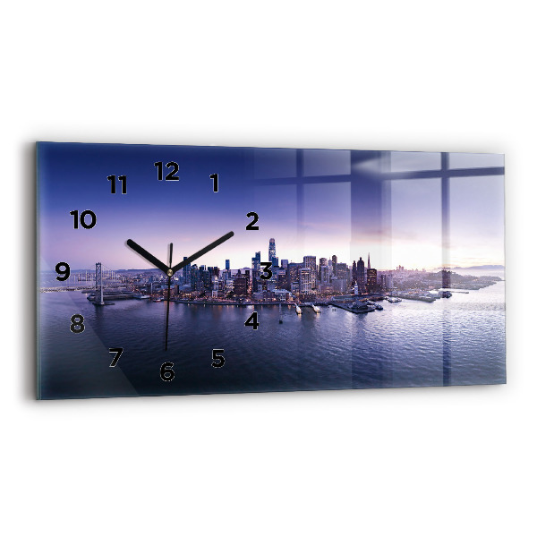Ceas din sticlă orizontale Vedere din San Francisco