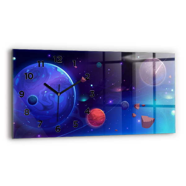 Ceas din sticlă orizontale Planete galaxie