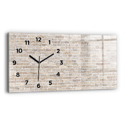 Ceas orizontale de perete din sticlă Zid de cărămidă