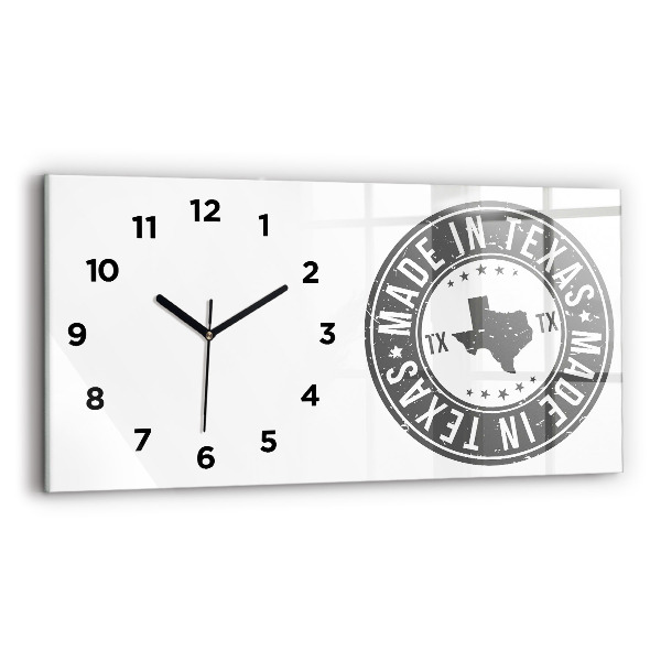 Ceas din sticlă orizontale ștampila Texas