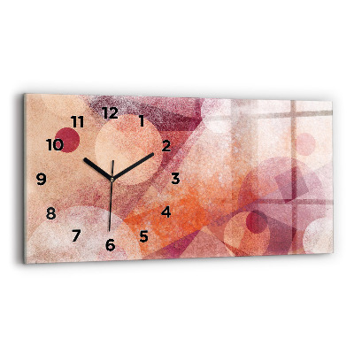 Ceas perete din sticlă orizontale Abstracția geometrică