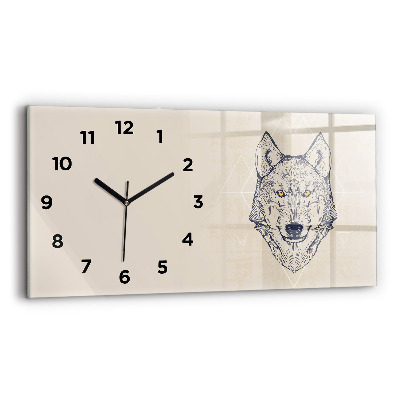 Ceas de sticlă pe perete orizontale Cap de lup
