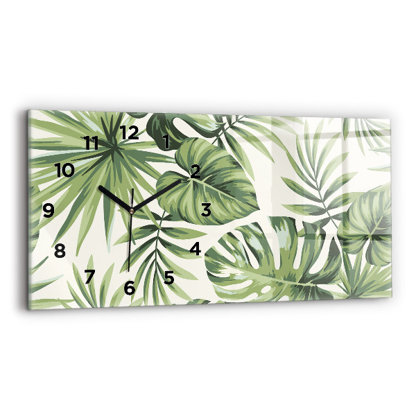 Ceas din sticlă orizontale Model tropical