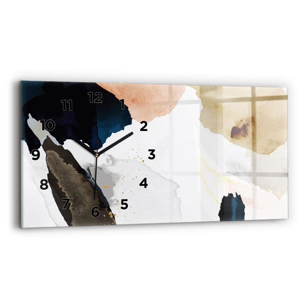 Ceas din sticlă orizontale Pete de abstracție