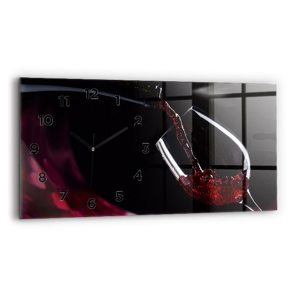 Ceas orizontale de perete din sticlă Vin
