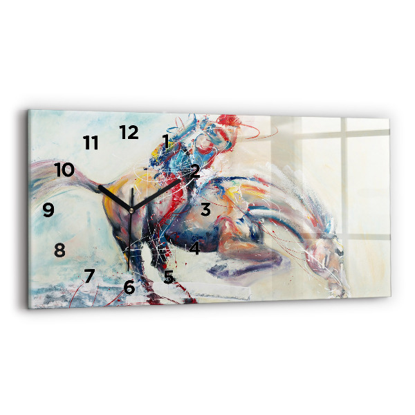 Ceas din sticlă orizontale Ilustrație a cailor în galop