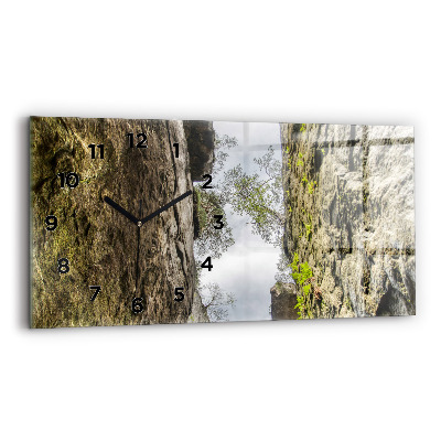 Ceas de sticlă pe perete orizontale Oraș rock din Republica Cehă