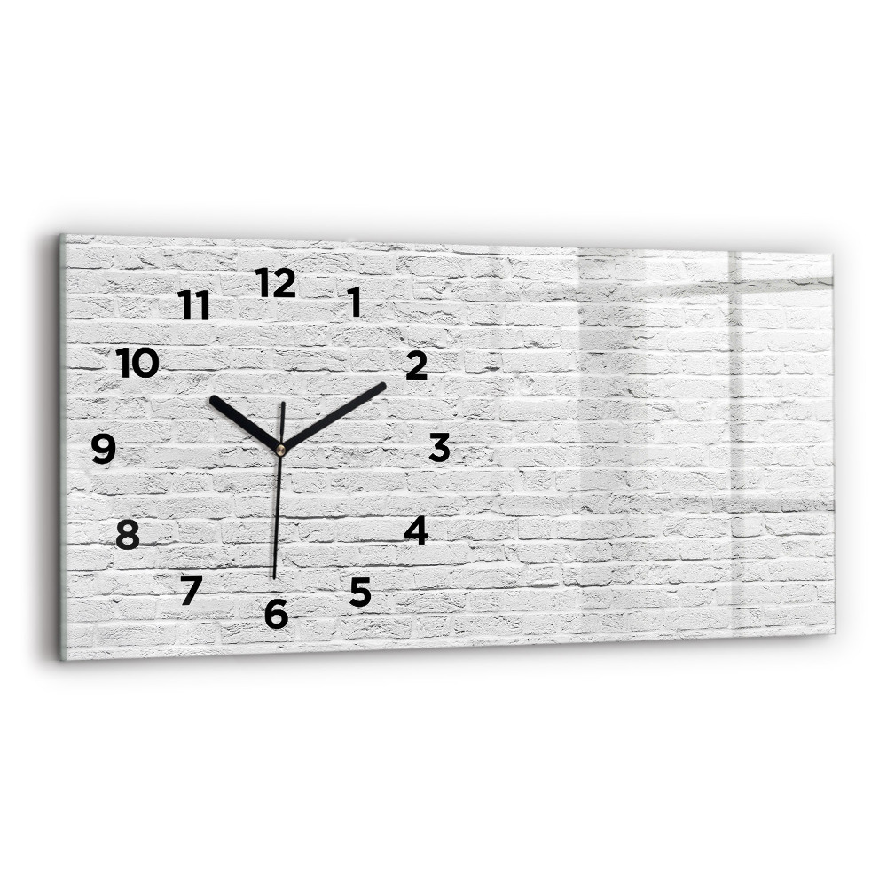 Ceas de sticlă pe perete orizontale Zid de cărămidă
