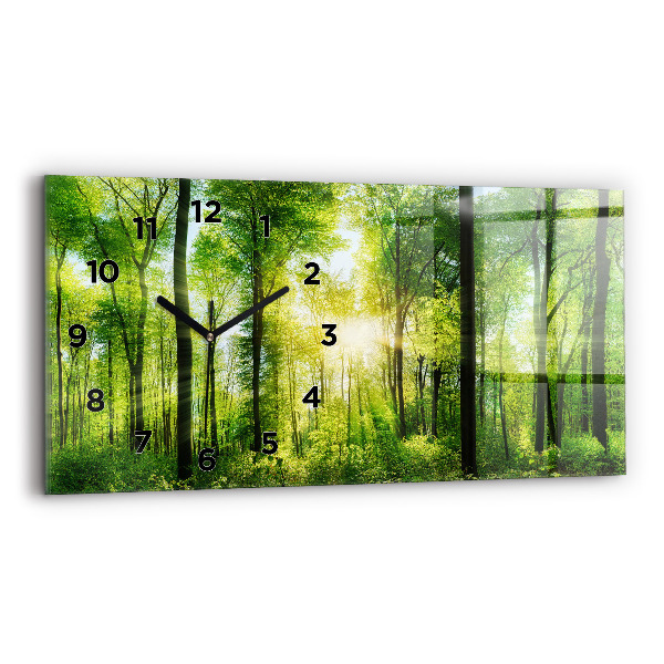 Ceas din sticlă orizontale Natură arbori de pădure
