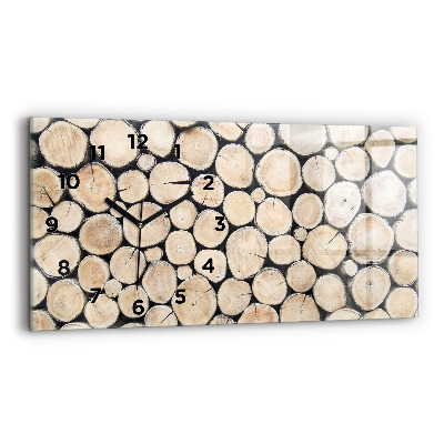 Ceas din sticlă orizontale Tăiați cioturile de copaci