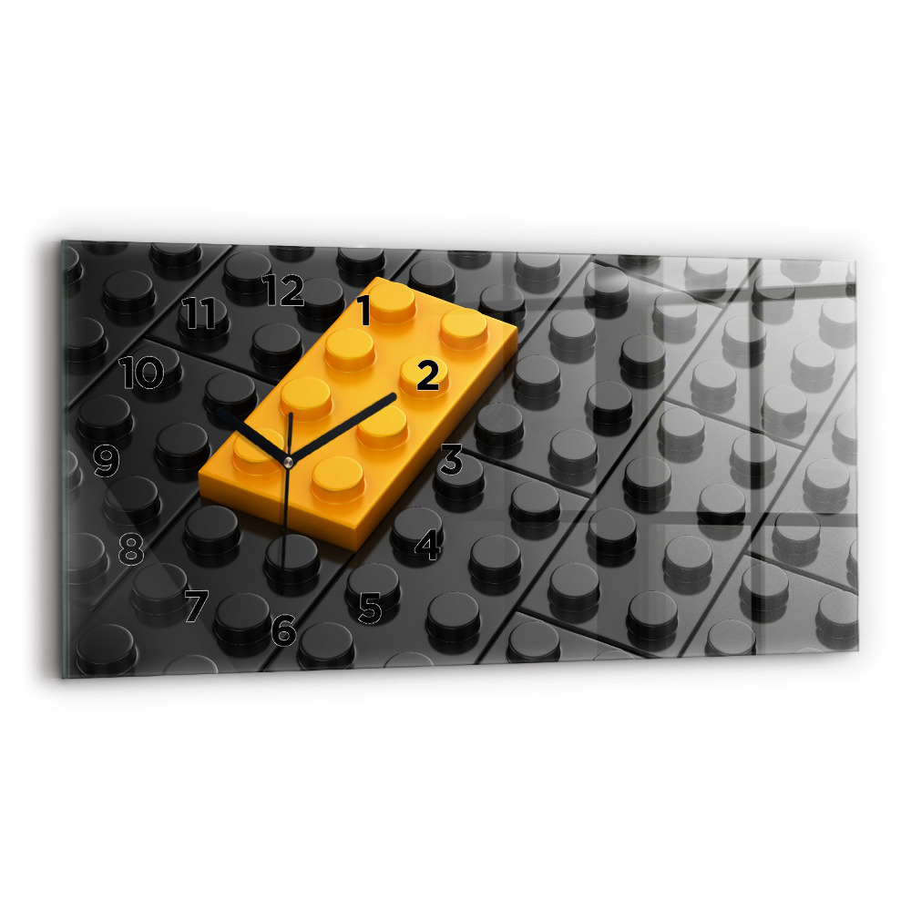 Ceas orizontale de perete din sticlă Blocuri de jucărie