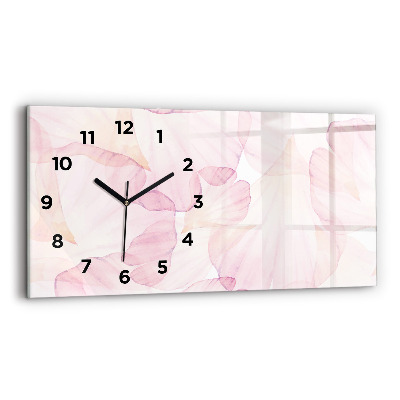Ceas perete din sticlă orizontale Petale de acuarelă