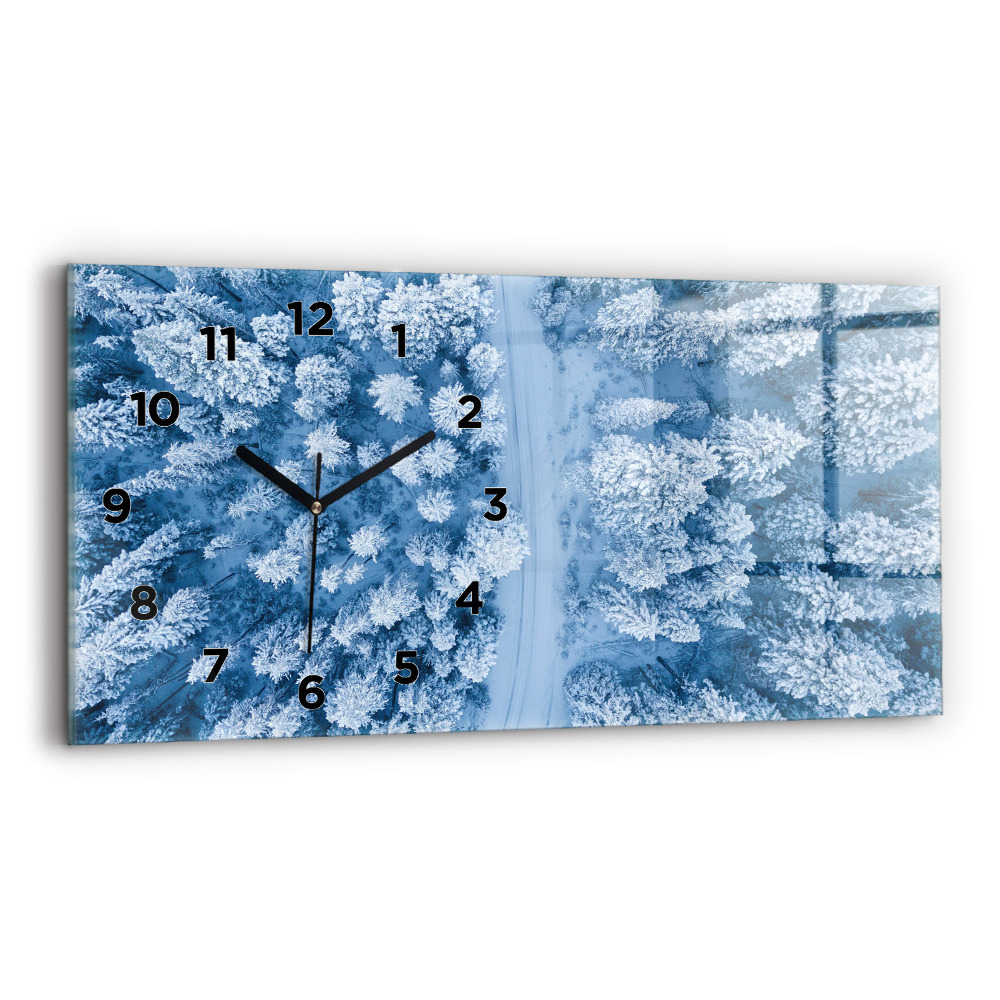 Ceas perete din sticlă orizontale Pădure din vedere de pasăre