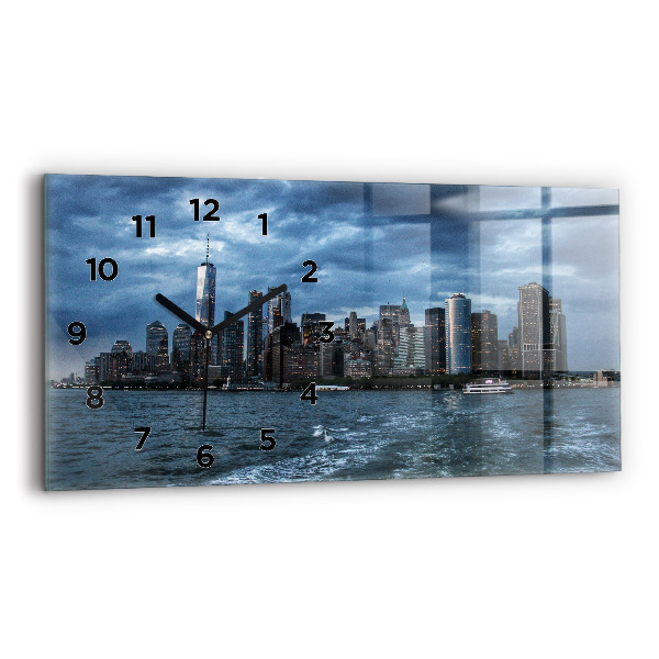 Ceas de sticlă pe perete orizontale Panorama orașului New York