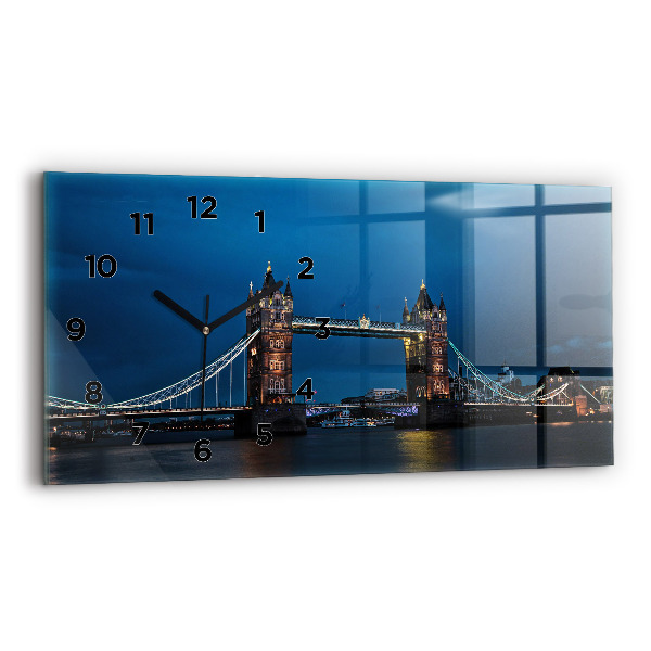 Ceas perete din sticlă orizontale Tower Bridge Londra noaptea